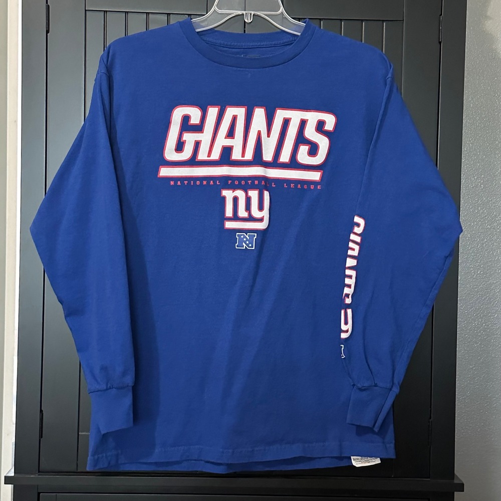 NFL Team Apparel New York Giants Long Sleeve T Shirt Mens Large Blue Football